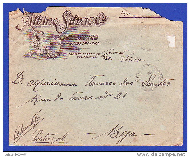 ALBINO SILVA & Cª.  PERNAMBUCO - TO BEJA, PORTUGAL  -  20.NOV.1889 ?  -  2 SCANS - Cartas & Documentos