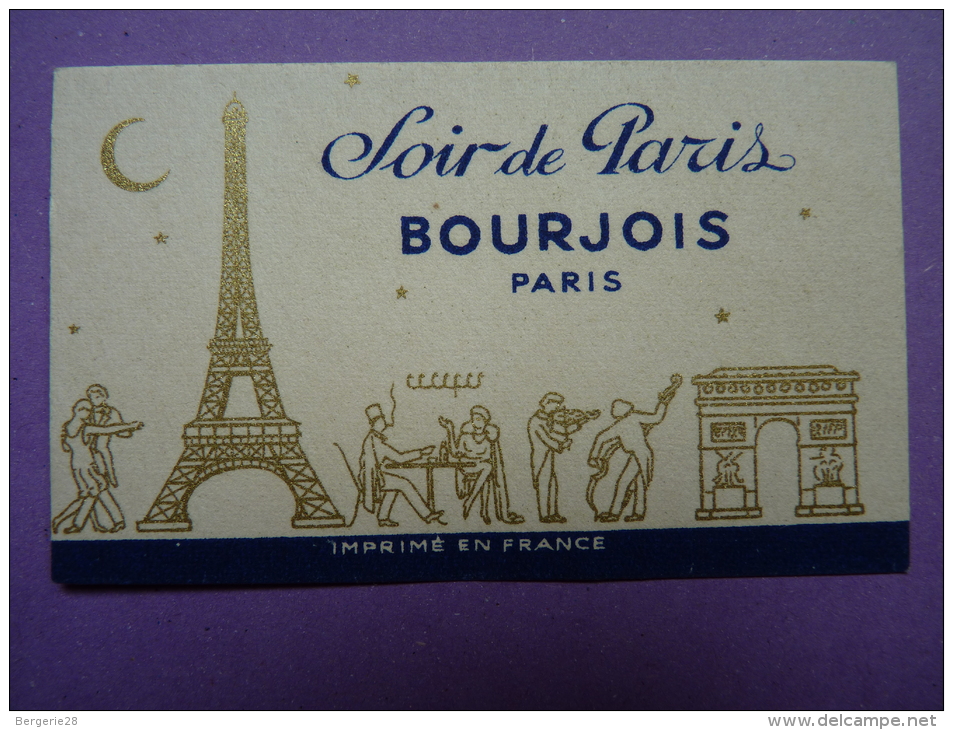 CARTE PARFUMÉE - BOURJOIS - SOIR DE PARIS - - Oud (tot 1960)