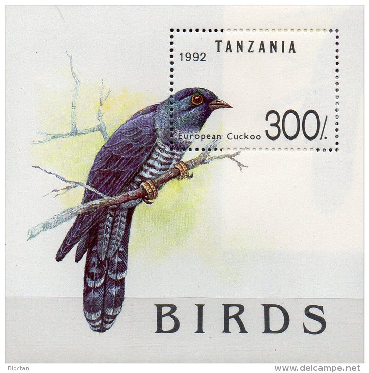 Vögel Naturschutz 1992 Tanzania Block 190 ** 7€ Vogelwelt Kuckuck Blocchi Bf WWF M/s Fauna Bloc Birds Sheet Of Tansania - Tanzania (1964-...)