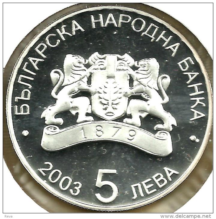 BULGARIA 5 LEVA EMBLEM FRONT GERMANY SOCCER SPORT BACK 2003 PROOF AG SILVER KM268 READ DESCRIPTION CAREFULLY!! - Bulgarien