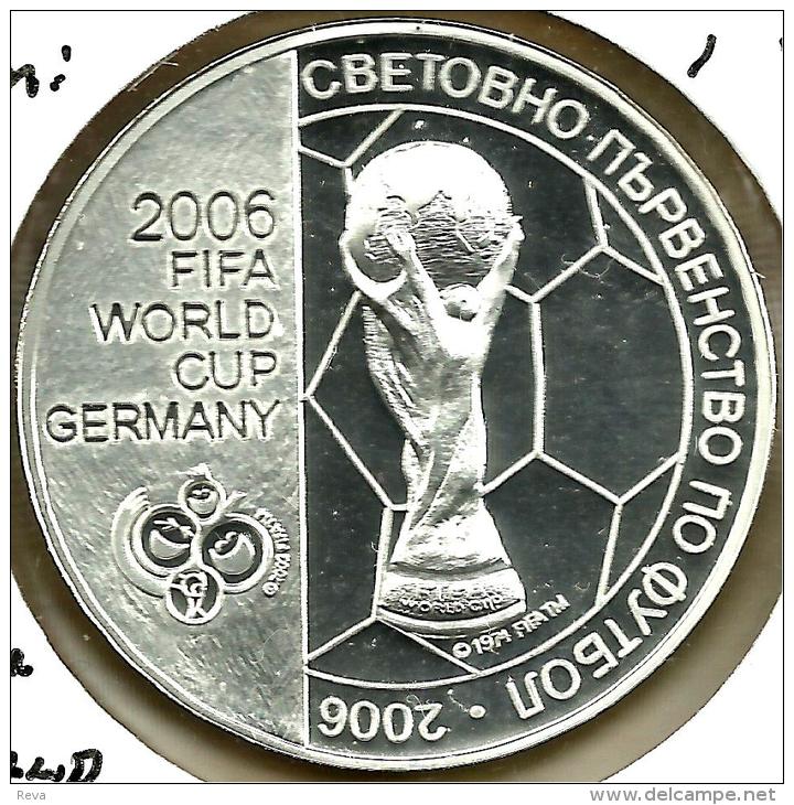 BULGARIA 5 LEVA EMBLEM FRONT GERMANY SOCCER SPORT BACK 2003 PROOF AG SILVER KM268 READ DESCRIPTION CAREFULLY!! - Bulgarie