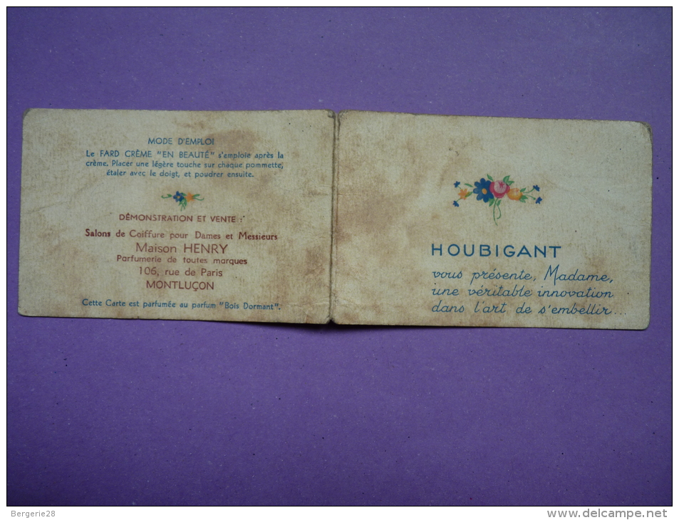 CARTE PARFUMÉE - HOUBIGANT - - Antiquariat (bis 1960)