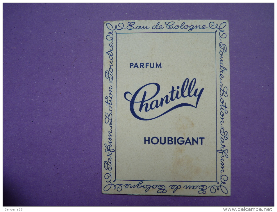 CARTE PARFUMÉE - HOUBIGANT - Chantilly - Bleue - - Anciennes (jusque 1960)