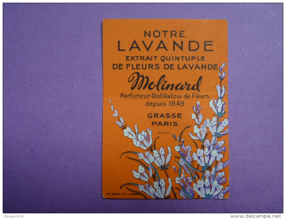 CARTE PARFUMÉE - MOLINARD - NOTRE LAVANDE - - Vintage (until 1960)