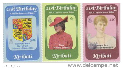 Kiribati-1982 21st Birthday Diana Princess Of  Wales Set  MNH - Kiribati (1979-...)