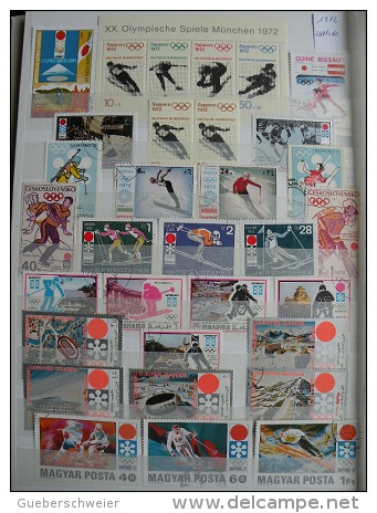 HISTOIRE DES JEUX OLYMPIQUES - belle collection sur 73 pages dans 2 classeurs à bandes - Jeux antiques FORTE COTE