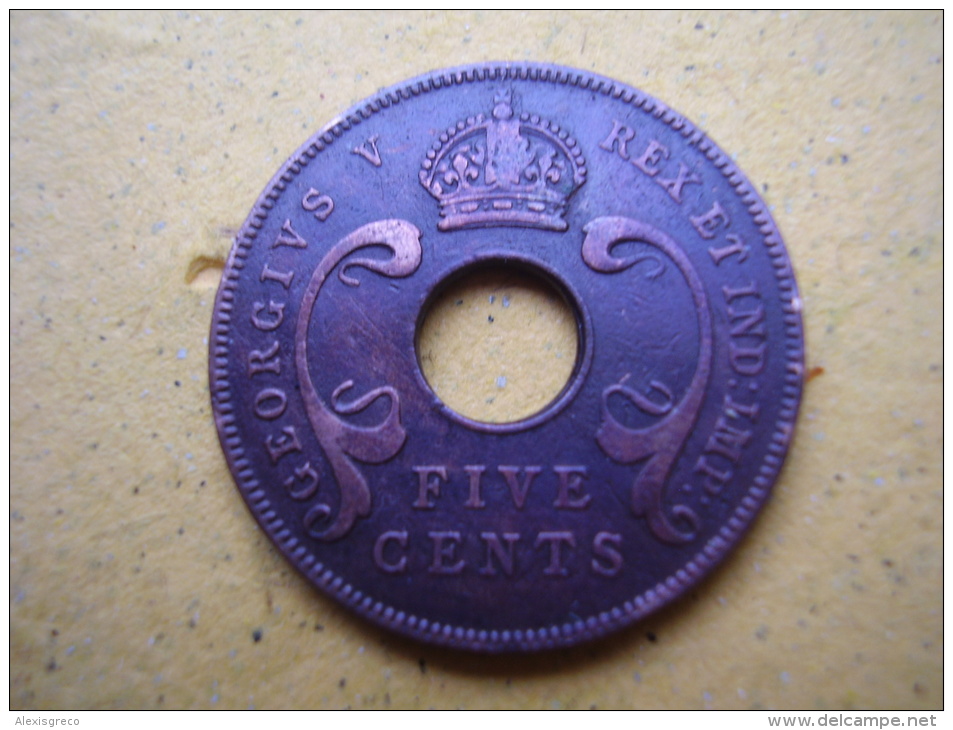 BRITISH EAST AFRICA USED FIVE CENT COIN BRONZE Of 1925. - British Colony