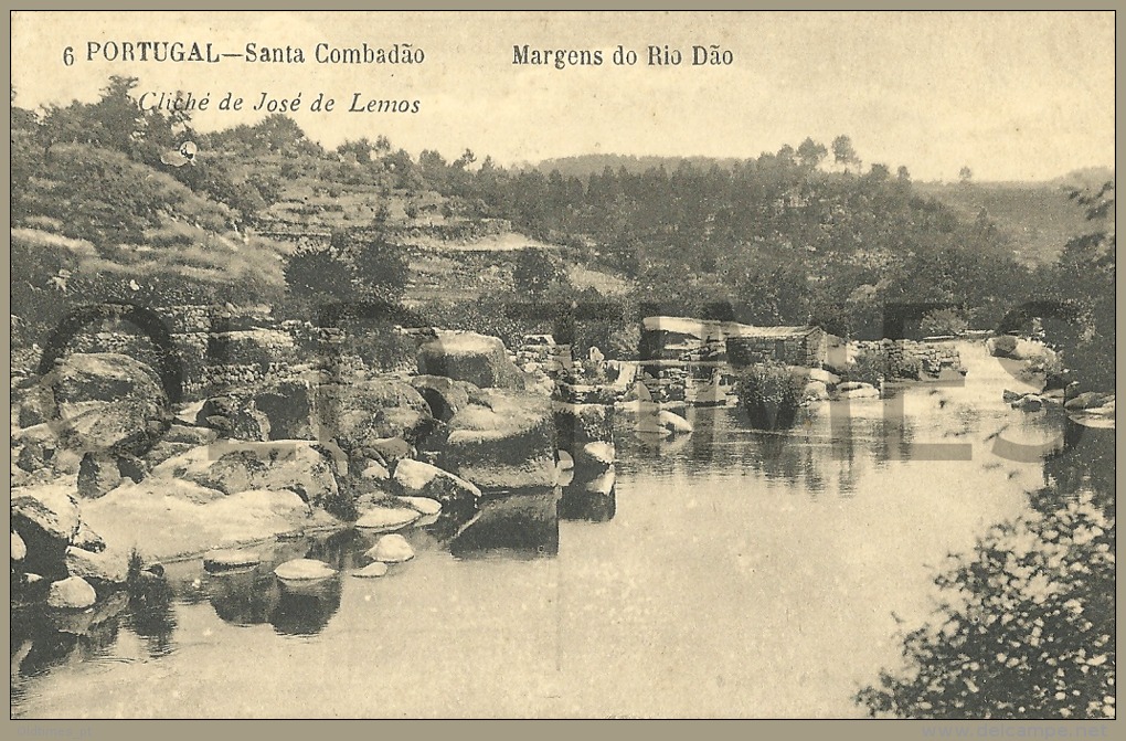PORTUGAL - SANTA COMBA DÃO - MARGENS DO RIO DÃO - 1910 PC. - Viseu
