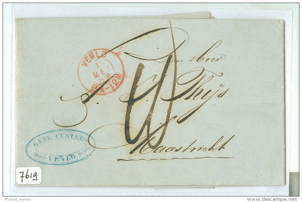 HANDGESCHREVEN BRIEF Uit 1868 * Gelopen Van VENLO Naar MAASTRICHT  (7619) - Briefe U. Dokumente