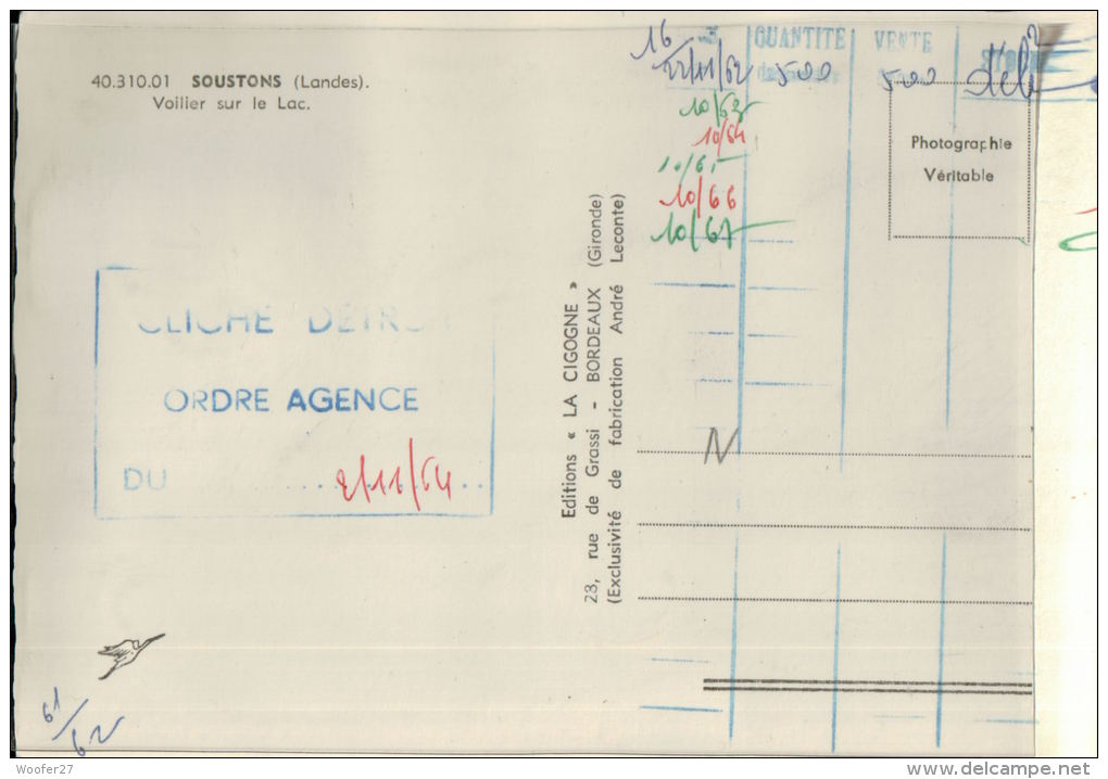 CPSM  SOUSTONS    Voilier Sur Le Lac - Soustons
