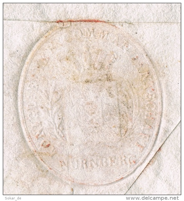 Altbrief Bayern 1835, Königl. Stadt Kommandantschaft Nürnberg Militaria Ritter Von Merz, 1. Chevaulegers-Regiment - Prephilately