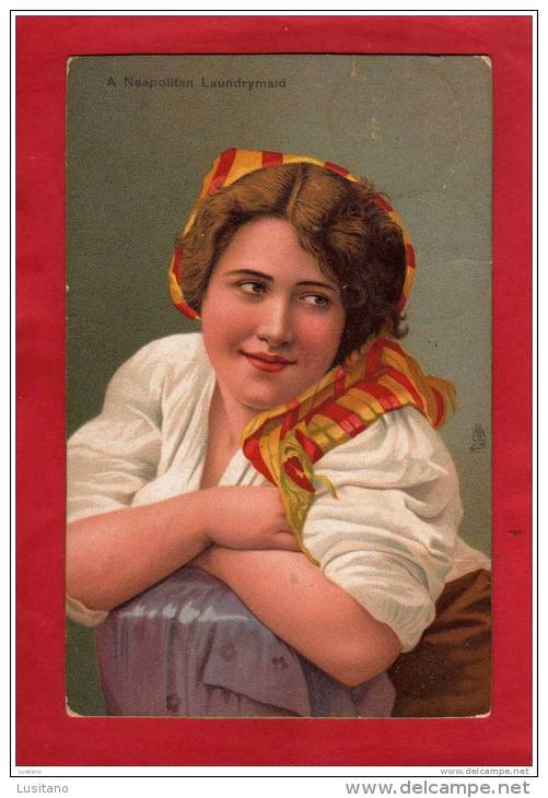 Napoli - A Neapolitan Laundrymaid - Lavandiére - Raphael Tuck & Sons - Stamp 1913 ( 2 Scans ) Italia Italy - Tuck, Raphael