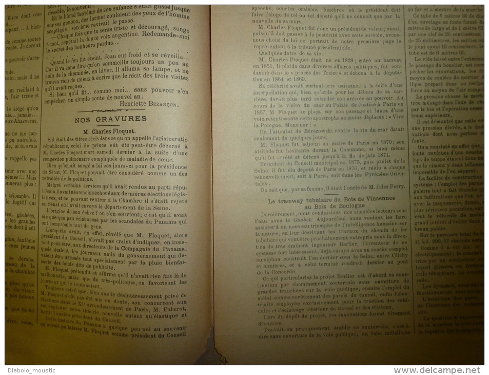 1896  L´ESTAFETTE :Travestissements;Waldeck-Rousseau;Le Tramway Tubulaire Du Bois De Vincennes Au Bois De Boulogne (Grav - 1850 - 1899