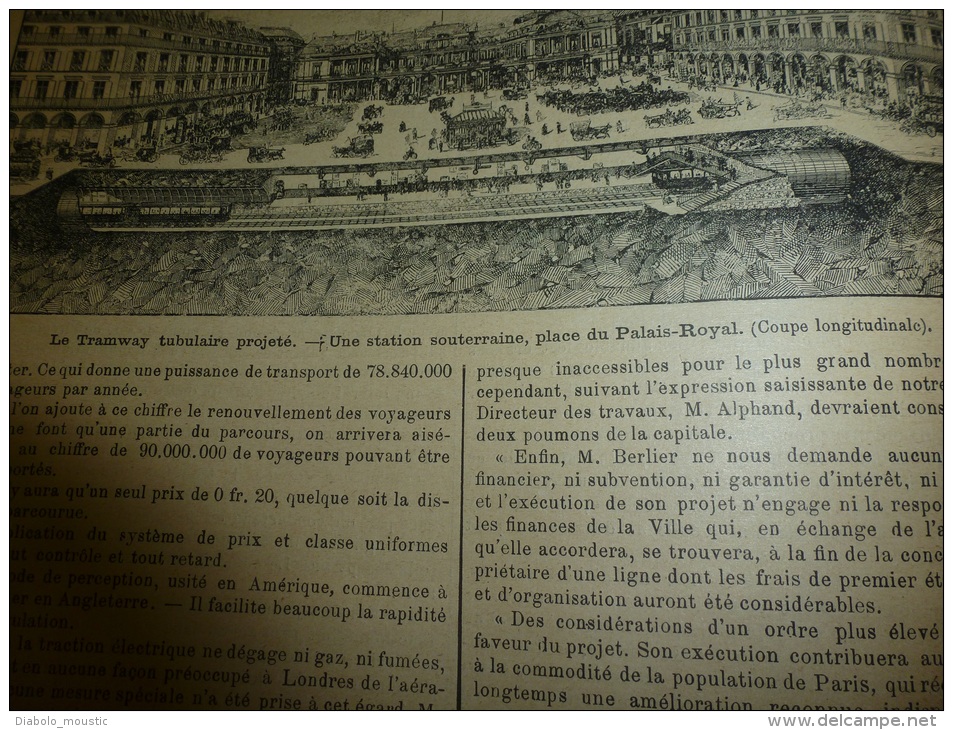 1896  L´ESTAFETTE :Travestissements;Waldeck-Rousseau;Le Tramway Tubulaire Du Bois De Vincennes Au Bois De Boulogne (Grav - 1850 - 1899