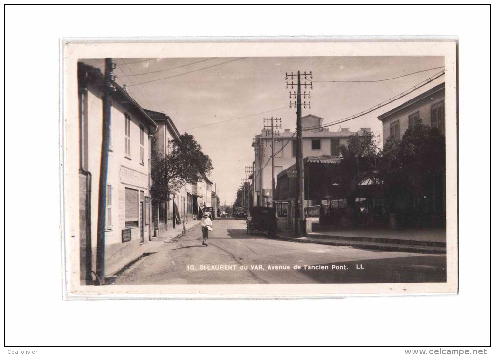 06 ST LAURENT DU VAR Avenue De L'Ancien Pont, Ed LL 10, CPSM 9x14, 194? - Saint-Laurent-du-Var