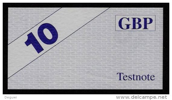Test Note "HESS" Testnote, 10 GBP, Beids. Druck, RRR, UNC - Altri & Non Classificati