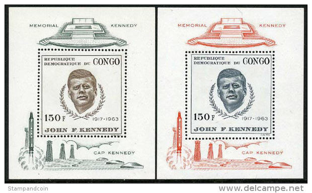 Congo #591-92 Mint Never Hinged John F. Kennedy Souvenir Sheets From 1966 - Neufs