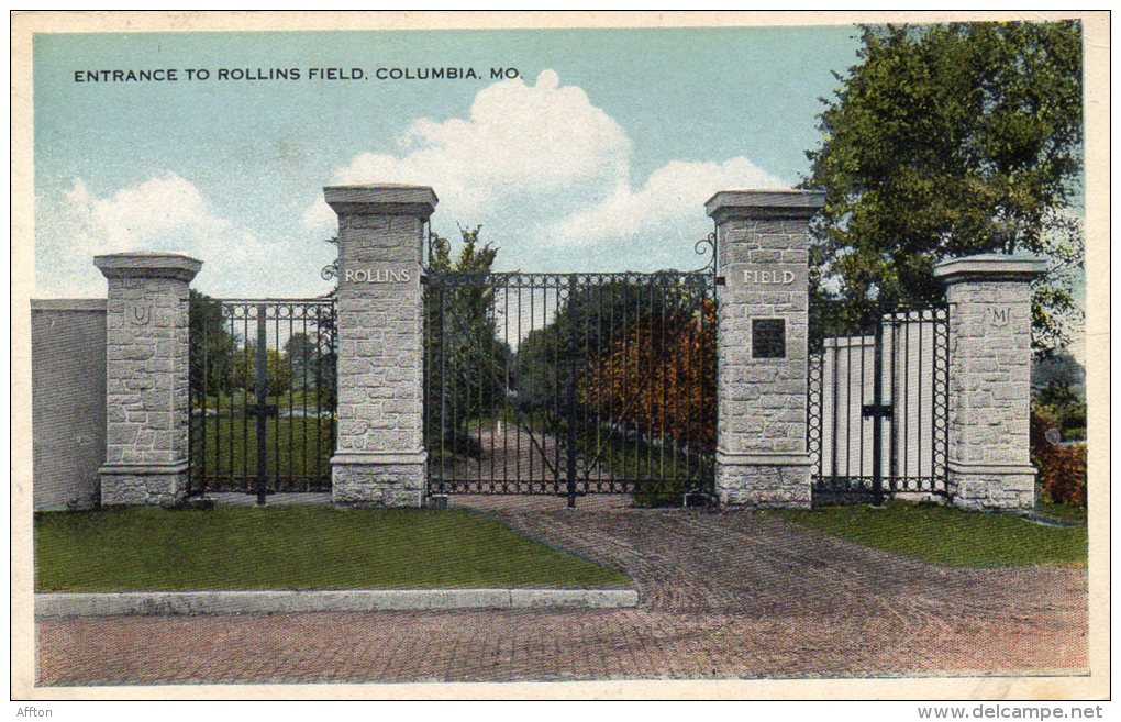 Entrance To Rollins Field Columbia MO Old Postcard - Columbia