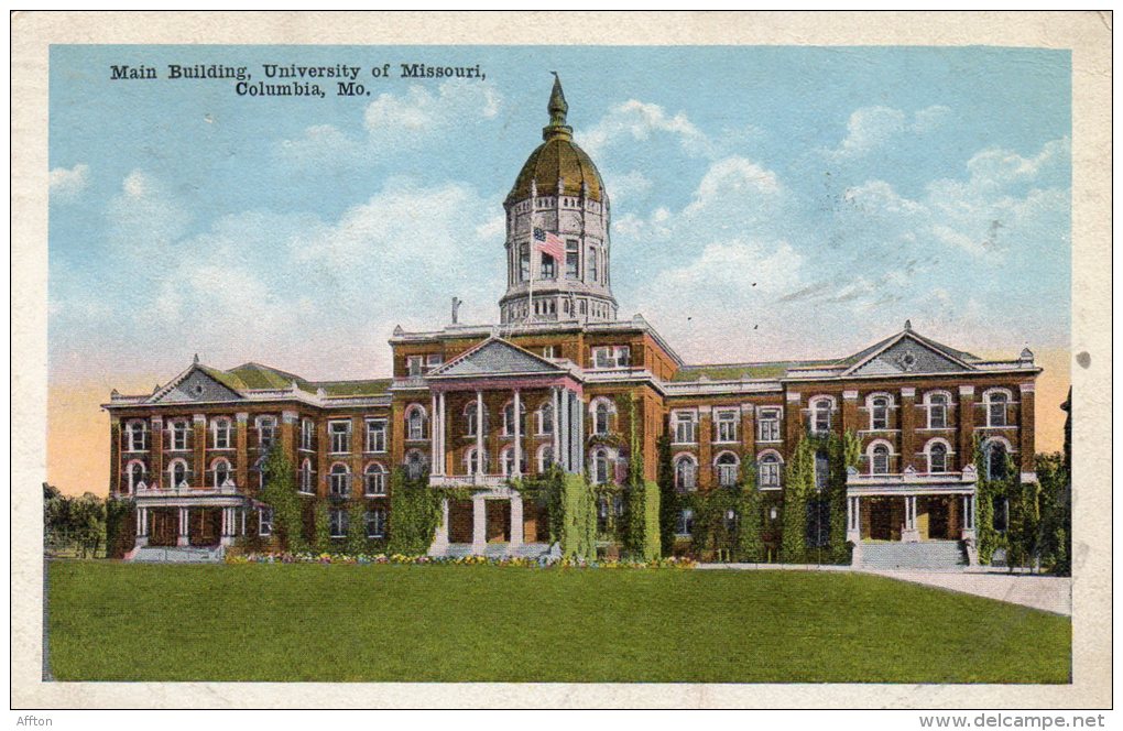 Main Bldg University Of Missouri Columbia MO Old Postcard - Columbia