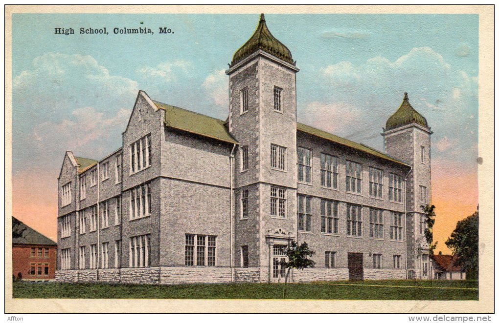 High School Columbia MO Old Postcard - Columbia