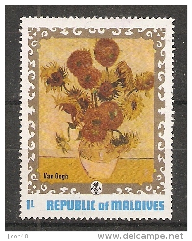 Maldives  1973  Floral Paintings: Van Gogh  2L  (**) MNH - Maldives (1965-...)