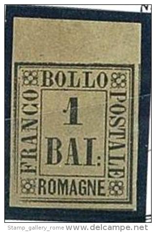 ANTICHI STATI - ROMAGNE - 1 BAI - BRUNO GRIGIO - BORDO DI FOGLIO - NUOVO * HINGED - ORIGINALE GARANTITO - Romagna