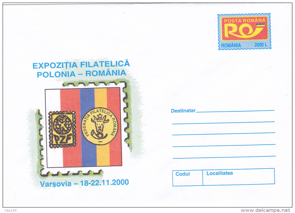 PHILATELIE, EXPOSITION ,2000,COVER STATIONERY,ENTIERS  POSTAUX,UNUSED, ROMANIA - ...-1860 Préphilatélie