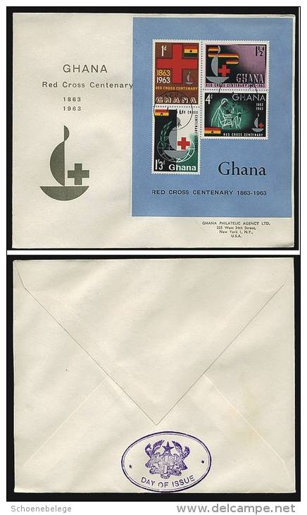 A1948) Ghana Red Cross Rotes Kreuz Block 8 Auf FDC - Ghana (1957-...)