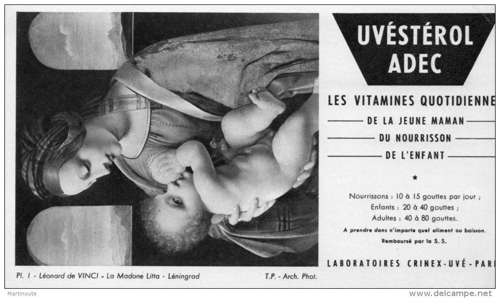 - BUVARD - Uvéstérol ADEC - Léonard De Vinci -  193 - Produits Pharmaceutiques