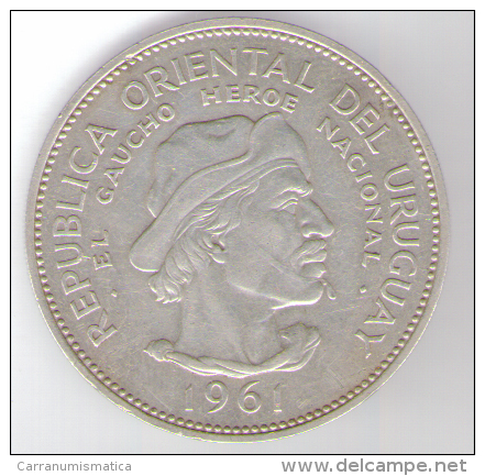 URUGUAY 10 PESOS 1961 AG - Uruguay