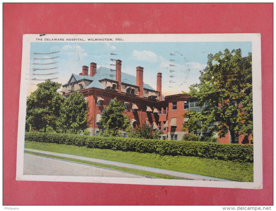 - Delaware >   Wilmington  The Delaware Hospital  1924 Cancel Tear Top    Ref 981 - Wilmington