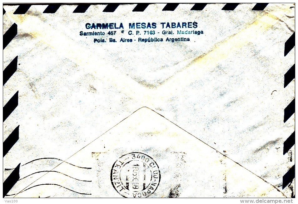 FOOTBALL, SOCCER, STAMPS ON COVER, 1993, ARGENTINA - Cartas & Documentos