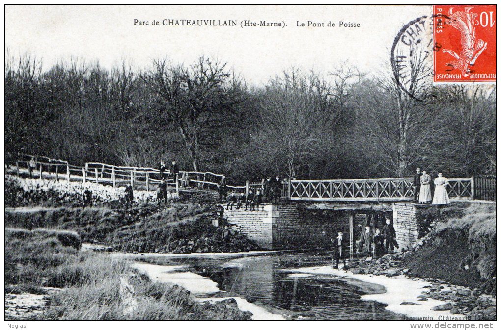 CHATEAUVILLAIN - LE PONT DE POISSE - BELLE CARTE - TRES ANIMEE -  TOP !!! - Chateauvillain