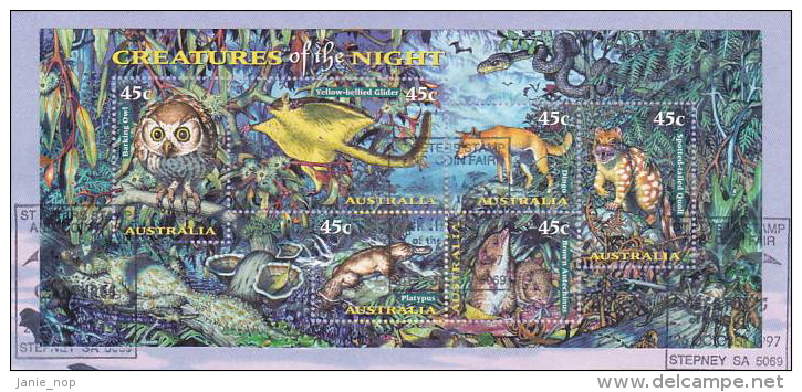 Australia-1997 Creatures Of  The Night Postmarked St Peters Stamp Fair - Poststempel