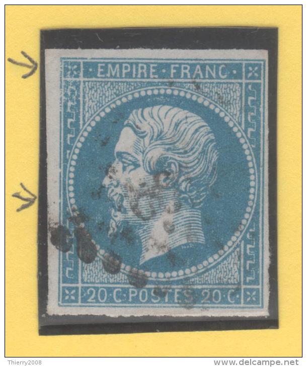 Napoléon III  N° 14A (Variété, Petits Points Et Filet Brisé)  Avec Oblitération Losange  TTB - 1853-1860 Napoleon III