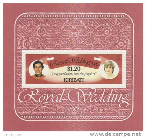 Kiribati-1981 Royal Wedding Souvenir Sheet  MNH - Kiribati (1979-...)