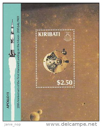 Kiribati-1989 Moonlanding Souvenir Sheet  MNH - Kiribati (1979-...)