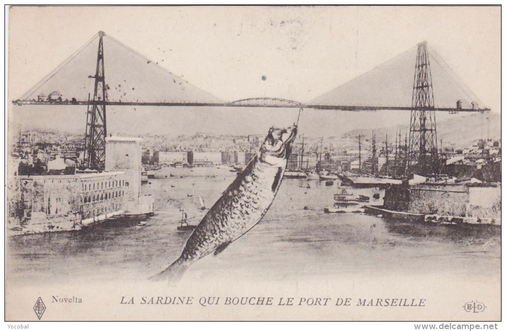 Cp , 13 , MARSEILLE , La Sardine Qui Bouche Le Port De Marseille - Old Port, Saint Victor, Le Panier