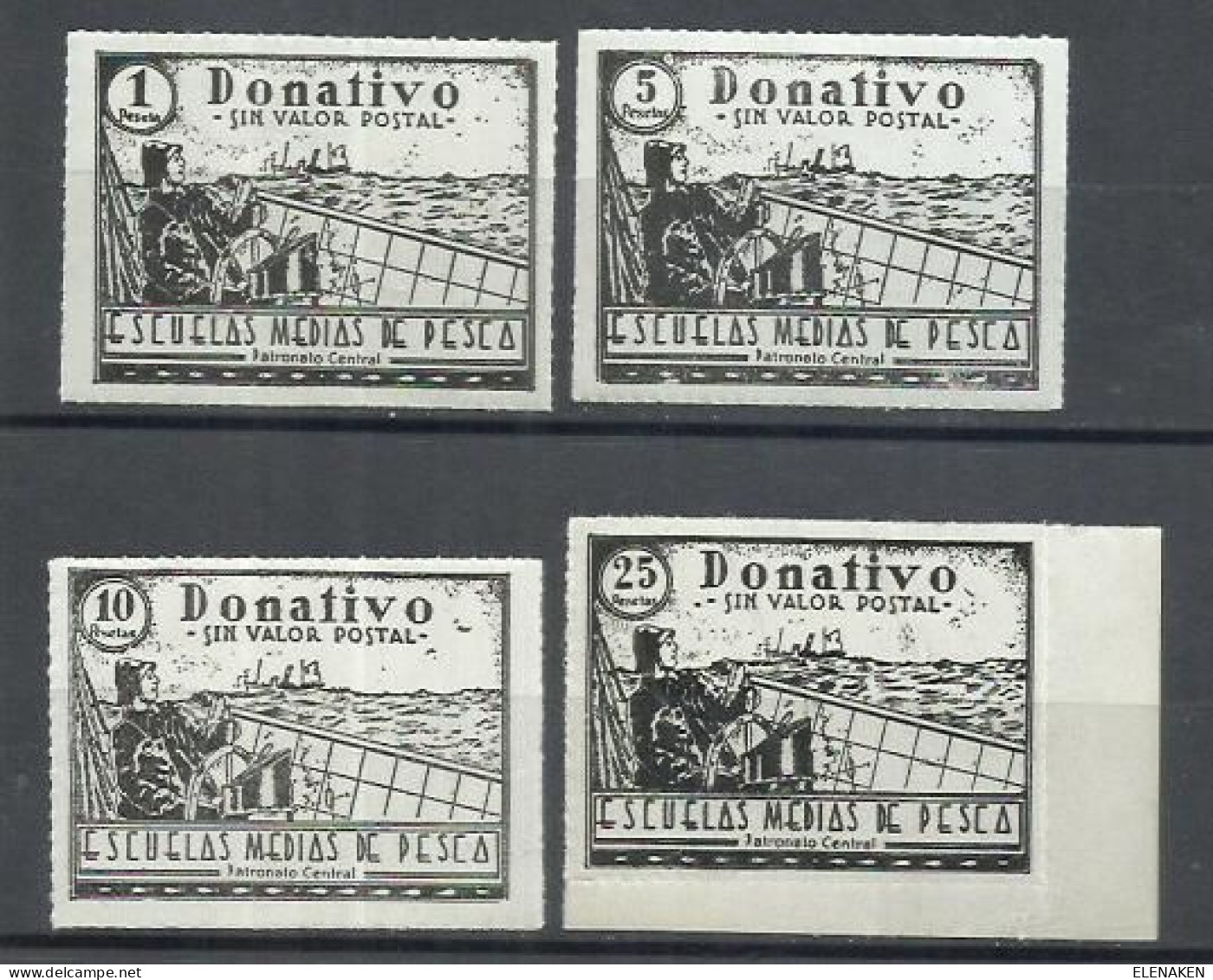 0187-BENEFICOS FISCALES MARINA CIVIL *** RAROS.CINDERELLAS.SPAIN REVENUE.MARINE.. LUJO ,NUEVOS *** MARINA CIVIL PATRONAT - Revenue Stamps