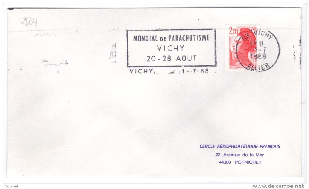 VER2564 - FRANCIA , Mondiali Vichy  1/7/1988 - Parachutting