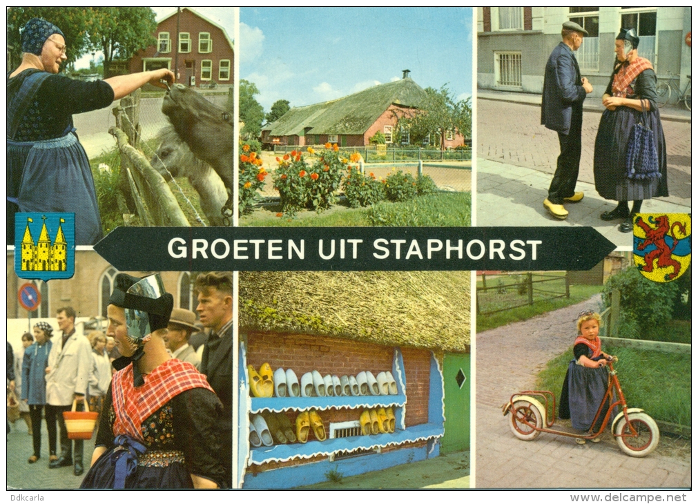 Groeten Uit Staphorst - Meerbeeld - Klederdracht Op Klompen - Klomp - Autres & Non Classés