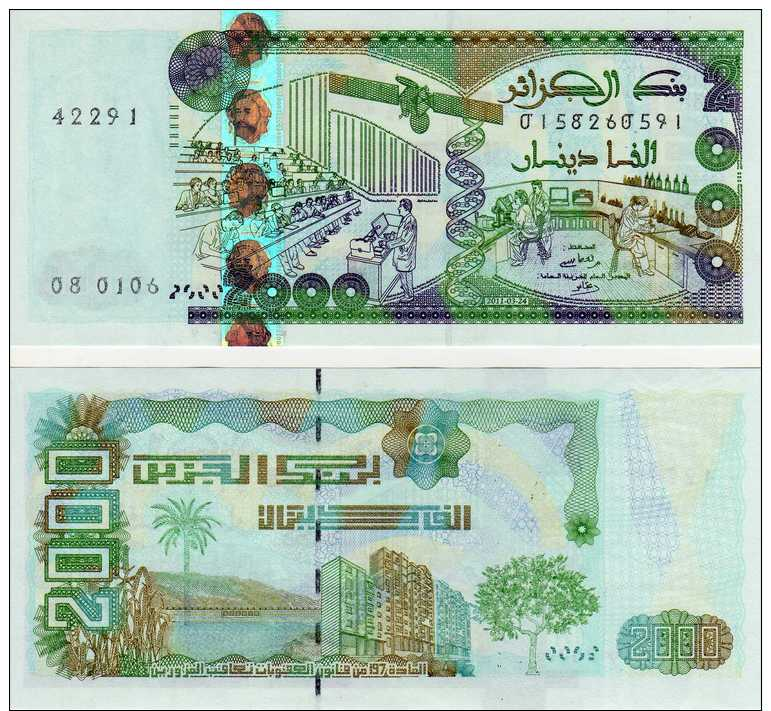 Billet De 2000 Dinars Algeriens - Argelia