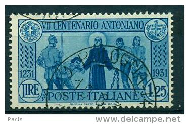 REGNO 1931 S.ANTONIO 1,25 Azzurro  ANNULLATO - Usati