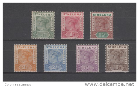(S0282) SAINT HELENA, 1890-1897 (Victoria. Definitives). Complete Set. Mi ## 21-27. Mint Hinged* - St. Helena