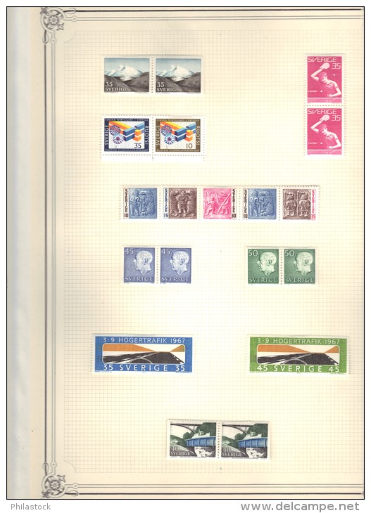 SUEDE Collection quasi compléte */** qq Obl. (1° charniéres propres) 1957/58 à 1990