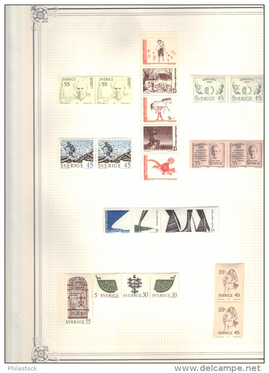 SUEDE Collection quasi compléte */** qq Obl. (1° charniéres propres) 1957/58 à 1990