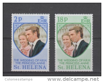 (S0283) SAINT HELENA, 1973 (Princess Anne´s Wedding). Complete Set. Mi ## 264-265. MNH** - St. Helena