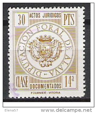 0257-SELLO LOCAL FISCAL DIPUTACION ALAVA 30 PTS.ANTIGUO SELLO LOCAL FISCAL DIPUTACION FORAL DE ALAVA ACTOS JURIDICOS DOC - Revenue Stamps