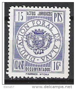 0259-SELLO LOCAL FISCAL DIPUTACION ALAVA 15 PTS.ANTIGUO SELLO LOCAL FISCAL DIPUTACION FORAL DE ALAVA ACTOS JURIDICOS DOC - Fiscaux