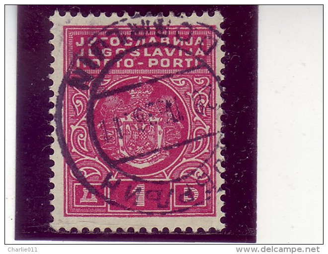 COAT OF ARMS-1 D-PORTO-POSTMARK-DOBRLJIN -BOSNIA AND HERZEGOVINA-YUGOSLAVIA-1931 - Timbres-taxe